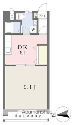 シェレナ朝生田[1DK/35.7m2]の間取図
