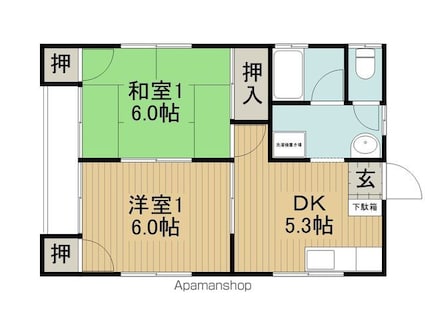 パーラーＹＯＳＨＩ[2K/41.4m2]の間取図