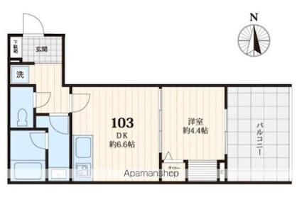 東京都杉並区荻窪４丁目[1DK/30.12m2]の間取図