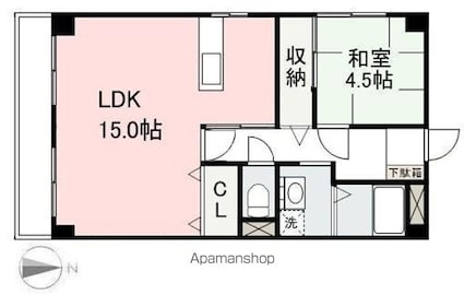 グランフォーレ三条[1LDK/49.5m2]の間取図
