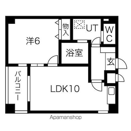 オゾックハウス[1LDK/38m2]の間取図