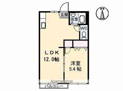 パークハイツ　Ｂ棟[1LDK/35.51m2]の間取図