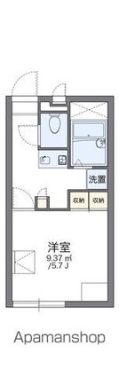 レオパレスシェソワ中通[1K/20.28m2]の間取図