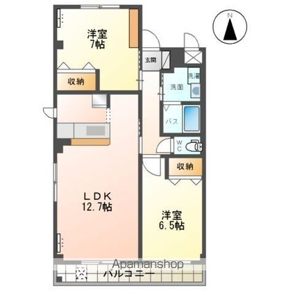 シンフォニー壱番館[2LDK/63.09m2]の間取図