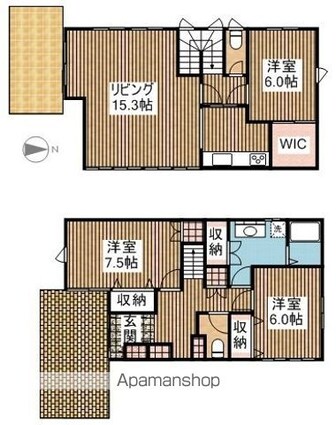東京都国立市東２丁目[3LDK/95.63m2]の間取図