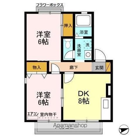 【千葉市中央区葛城のアパートの間取り】