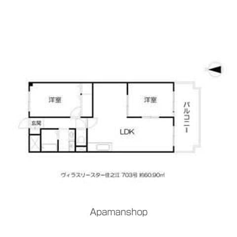ヴィラスリースター住之江の間取り写真