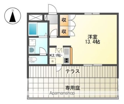 グレイス　花山[1R/33.06m2]の間取図