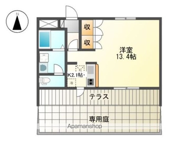 グレイス　花山[1R/33.06m2]の間取図