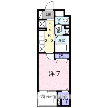 ＳＵＮ１６浜町[1K/27.84m2]の間取図