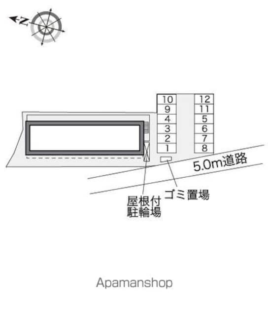 レオパレスオリンピア[1K/22.35m2]の配置図
