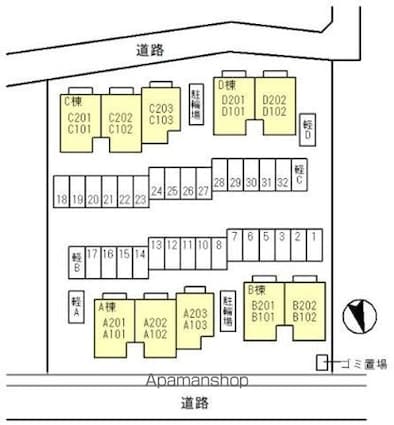 アグリンビレッジ　Ｃ棟[3DK/53.73m2]の配置図