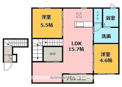 和歌山県和歌山市梅原[2LDK/63.93m2]の間取図