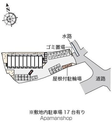 クレイノシャイン[1K/29.71m2]の配置図