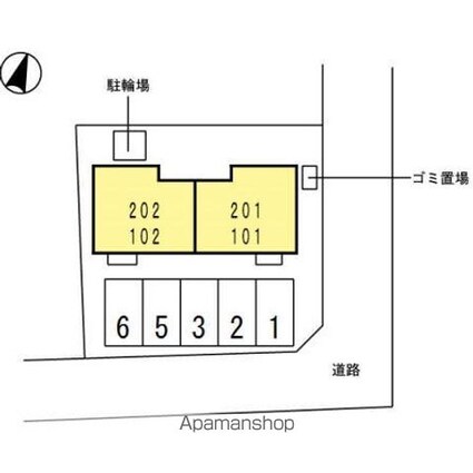 カルチェラタン[1LDK/28m2]の配置図