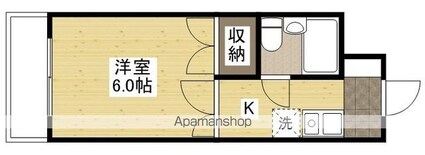 広島県広島市東区温品２丁目[1K/16.38m2]の間取図