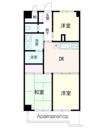 ＬＡＺ　ＫＯＮＡＮＤＡＩ[3DK/51.36m2]の間取図