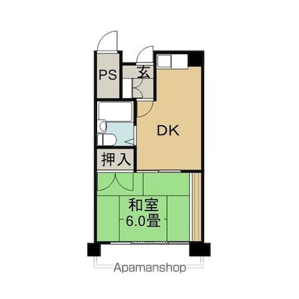ゴールデンハイツふきあげ[1DK/29.6m2]の間取図