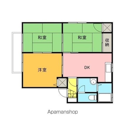 ディアス西原[3DK/54m2]の間取図