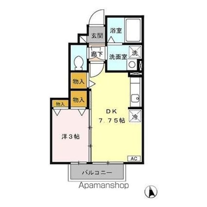 プログレッソ　ＡＢ[1DK/28m2]の間取図