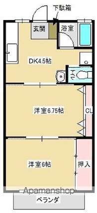コーポウイング[2DK/39.33m2]の間取図