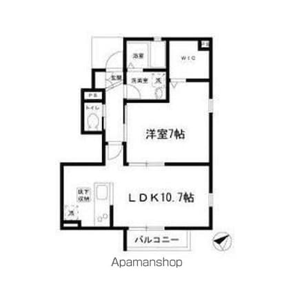 シャルマンスッド[1LDK/43.74m2]の間取図