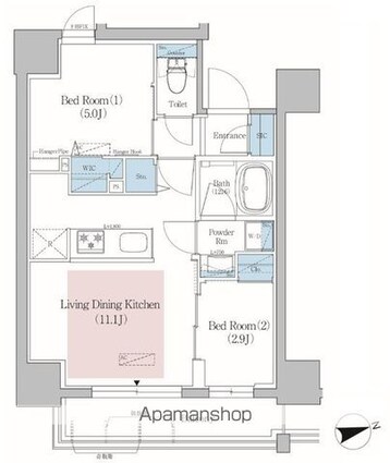 アーバネックス北上野[2LDK/41.98m2]の間取図