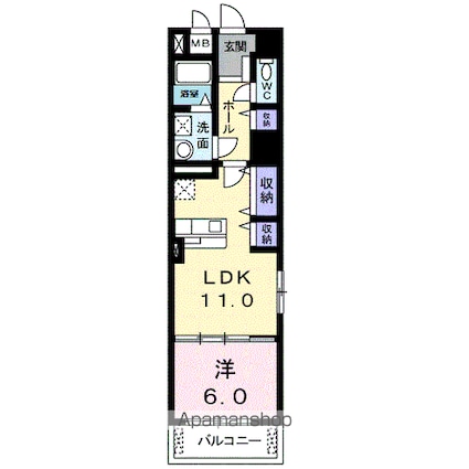 愛知県名古屋市千種区吹上１丁目[1LDK/46.7m2]の間取図