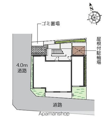 クレイノサンザシ[1K/20.39m2]の配置図