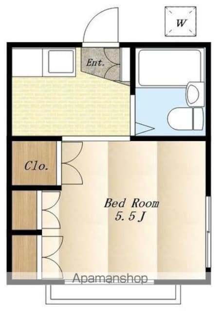 東京都武蔵野市中町３丁目[1K/16.56m2]の間取図