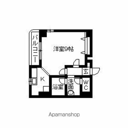 ヴィアーレ堤[1R/29.7m2]の間取図