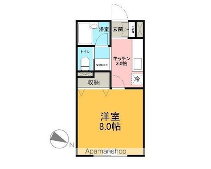 ベルシティメモリーズＩ[1K/26.49m2]の間取図