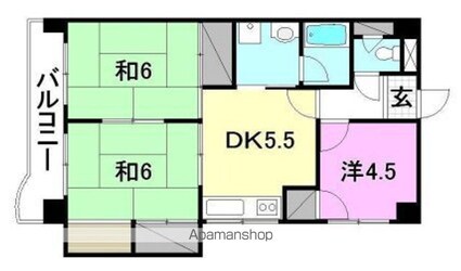 姫原ハイツ[3DK/59.7m2]の間取図