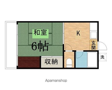 第３すみれ荘[1K/23.14m2]の間取図