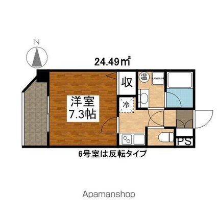 エコロジー鶴舞レジデンス[1K/22.75m2]の間取図