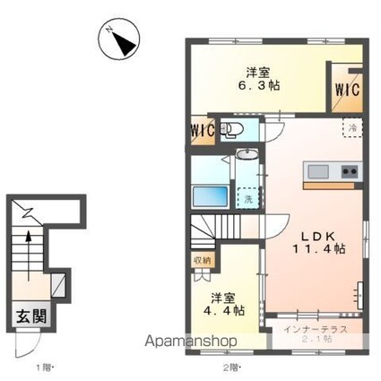 パルテノス[2LDK/58.17m2]の間取図