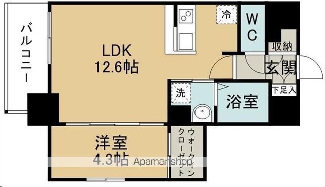 プラチナスイート五橋駅ガーデンコートの間取り写真