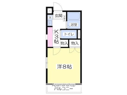 ロイヤルハート[1K/24.42m2]の間取図