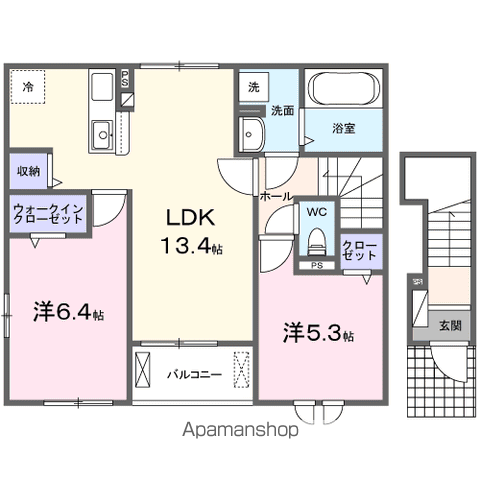 アベニールイタコ　Ⅱの間取り