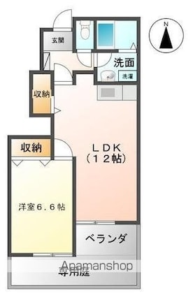 香川県高松市太田下町[1LDK/44.96m2]の間取図