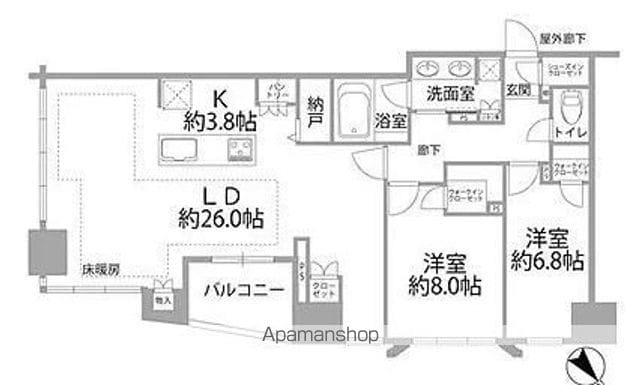 レーベン福岡天神ONE TOWERの間取り写真