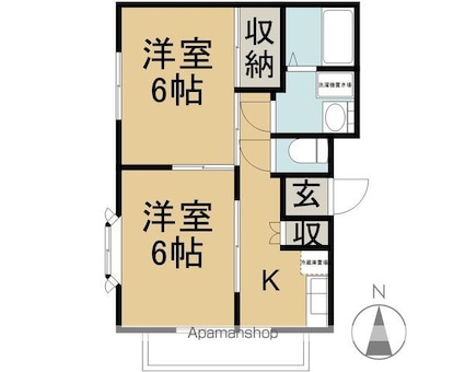 恵ハイツ[2K/37.53m2]の間取図