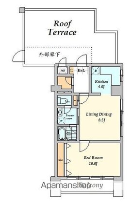 クレールメゾン左門町[1LDK/48.59m2]の間取図