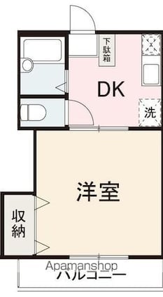 クレイドル松原[1DK/27m2]の間取図