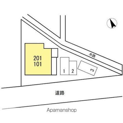 シャルム久米[2DK/44.71m2]の配置図