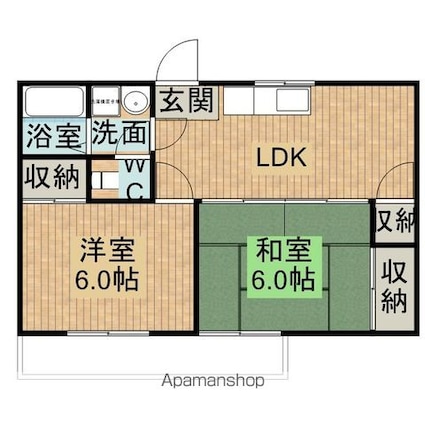 ハイツオネシス[2LDK/47.93m2]の間取図