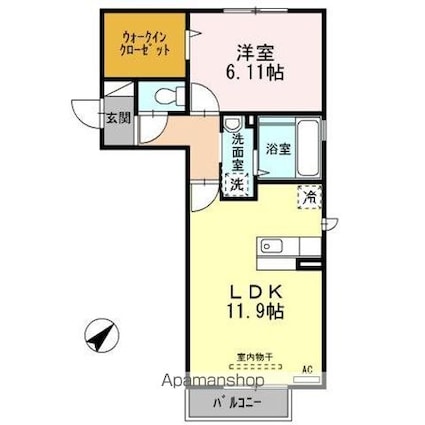 宮城県仙台市青葉区国見１丁目[1LDK/45.41m2]の間取図