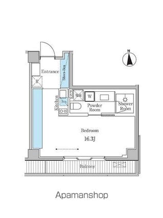ゲートヒル東京[1R/37.55m2]の間取図