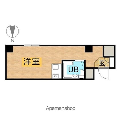 八王子南口センタービル[1R/17m2]の間取図
