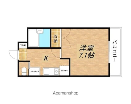シャンポール[1K/25m2]の間取図